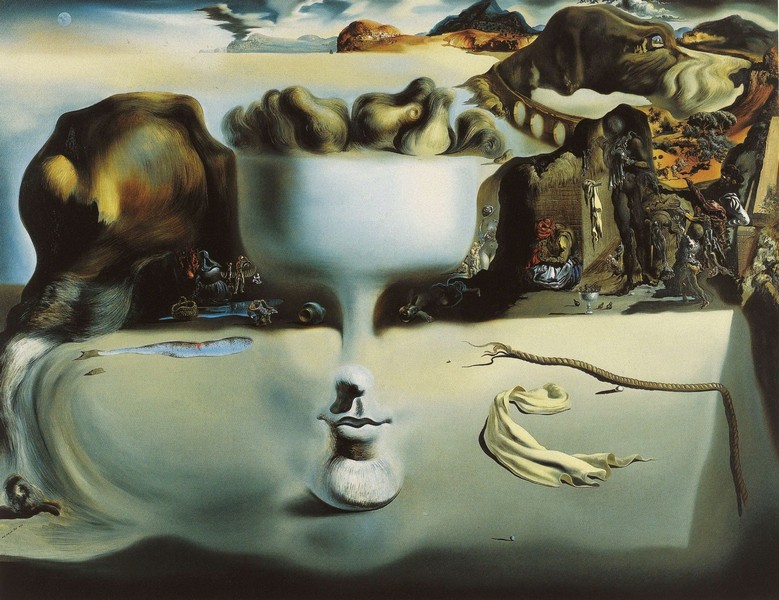 Salvador Dali (Spanish, 1904-1989). Apparition of a Face and Fruit Dish on a Beach, 1938. Oil on canvas. 45 x 57 in. (114.3 x 144.8 cm). The Wadsworth Atheneum, Hartford.