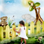 детский рисованный скрап-набор зоопарк