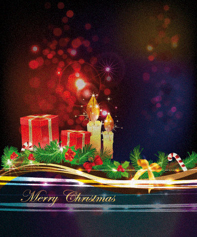 новогодняя открытка свечи